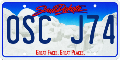 SD license plate 0SCJ74