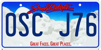SD license plate 0SCJ76
