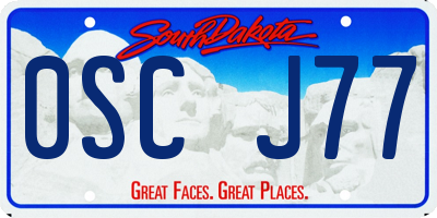 SD license plate 0SCJ77