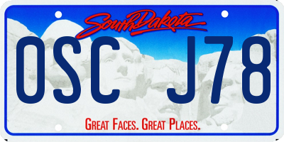 SD license plate 0SCJ78