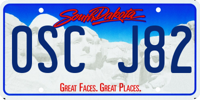 SD license plate 0SCJ82