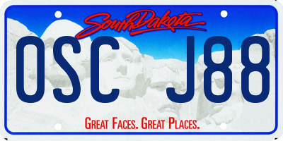 SD license plate 0SCJ88