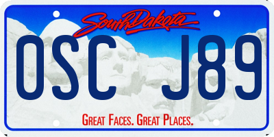 SD license plate 0SCJ89