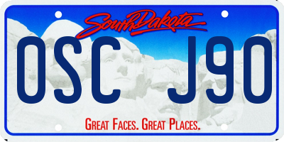 SD license plate 0SCJ90