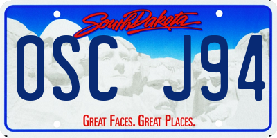 SD license plate 0SCJ94