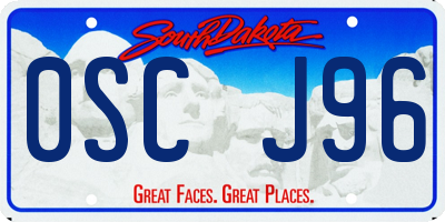 SD license plate 0SCJ96