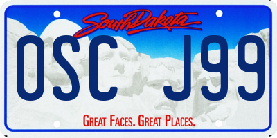 SD license plate 0SCJ99