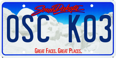 SD license plate 0SCK03