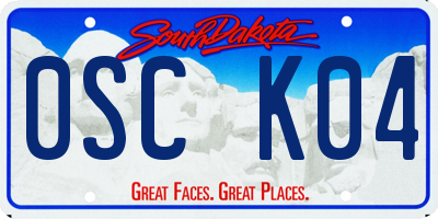 SD license plate 0SCK04