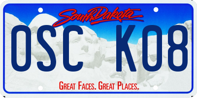 SD license plate 0SCK08