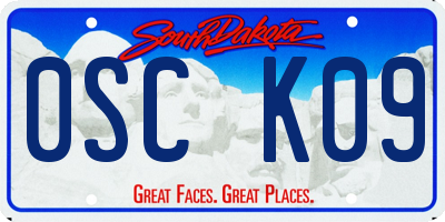 SD license plate 0SCK09