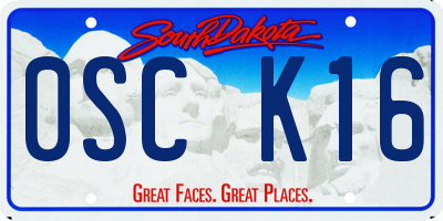 SD license plate 0SCK16