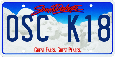 SD license plate 0SCK18
