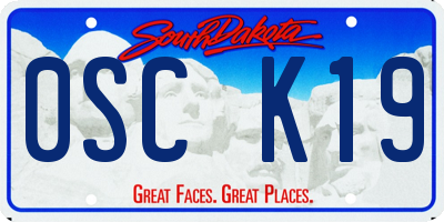 SD license plate 0SCK19
