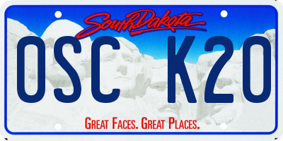 SD license plate 0SCK20