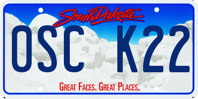 SD license plate 0SCK22