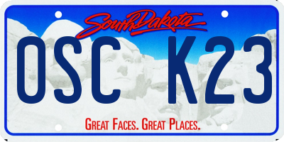 SD license plate 0SCK23