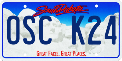 SD license plate 0SCK24