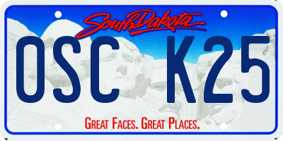 SD license plate 0SCK25