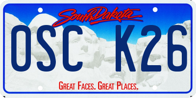 SD license plate 0SCK26