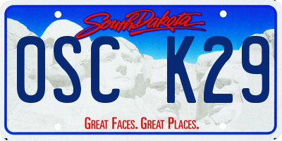 SD license plate 0SCK29
