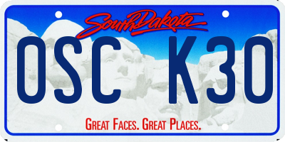 SD license plate 0SCK30