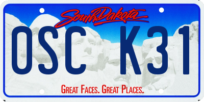 SD license plate 0SCK31