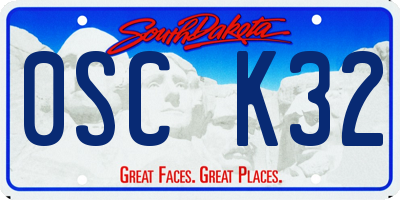 SD license plate 0SCK32