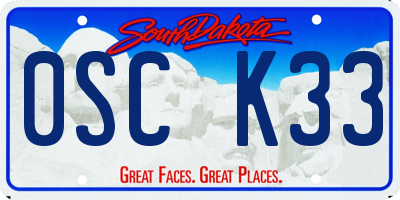 SD license plate 0SCK33