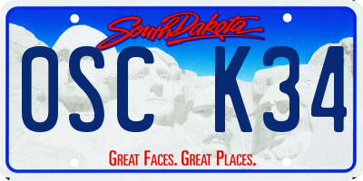 SD license plate 0SCK34