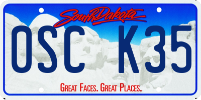 SD license plate 0SCK35