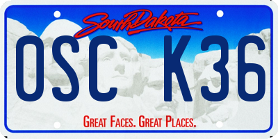 SD license plate 0SCK36