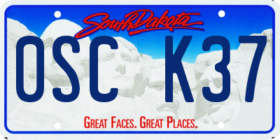 SD license plate 0SCK37