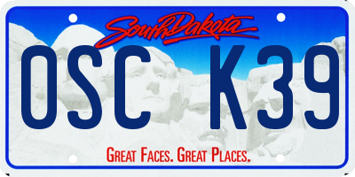 SD license plate 0SCK39