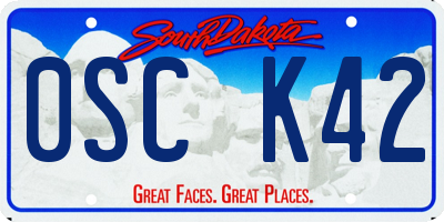 SD license plate 0SCK42