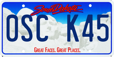 SD license plate 0SCK45