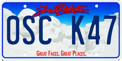 SD license plate 0SCK47