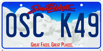 SD license plate 0SCK49
