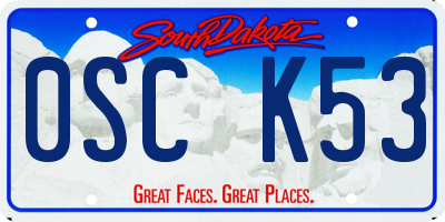 SD license plate 0SCK53