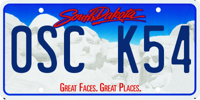 SD license plate 0SCK54