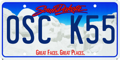 SD license plate 0SCK55