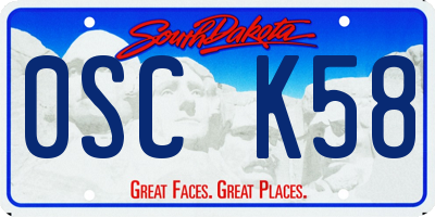 SD license plate 0SCK58