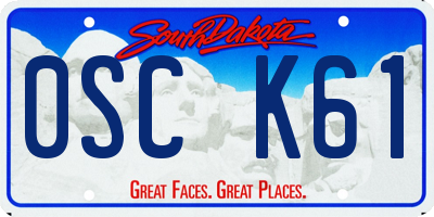 SD license plate 0SCK61