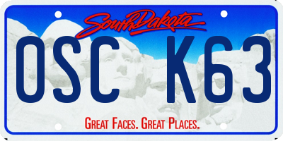 SD license plate 0SCK63