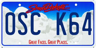 SD license plate 0SCK64