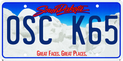 SD license plate 0SCK65