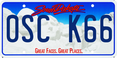 SD license plate 0SCK66