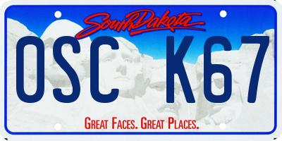 SD license plate 0SCK67