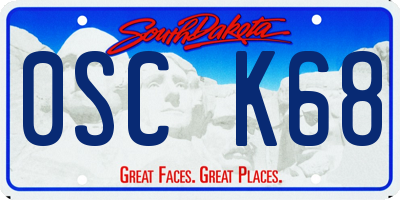 SD license plate 0SCK68
