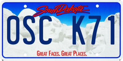 SD license plate 0SCK71